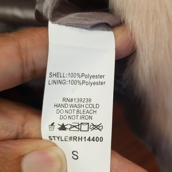 OMG! Gray and pink faux fur a jacket CUTE! - Picture 6 of 8